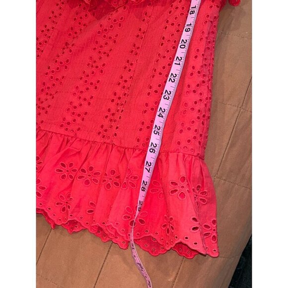 Tularosa Cutout Tanya Mini Dress Red Berry Color Eyelet Women's Size XS - Picture 9 of 12